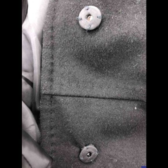 Nicole Miller Black Wool Blend Coat w/ Hood Large - Picture 8 of 11